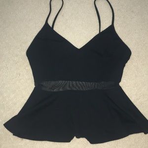 Going Out Mesh Black Tank Top